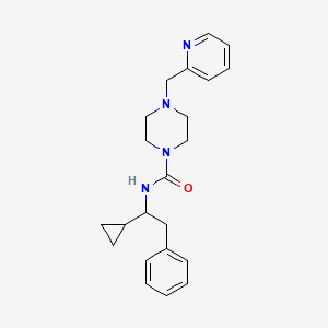 molecular formula C22H28N4O B6903841 N-(1-cyclopropyl-2-phenylethyl)-4-(pyridin-2-ylmethyl)piperazine-1-carboxamide 