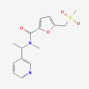 molecular formula C15H18N2O4S B6903869 N-methyl-5-(methylsulfonylmethyl)-N-(1-pyridin-3-ylethyl)furan-2-carboxamide 