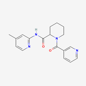 molecular formula C18H20N4O2 B6903905 N-(4-methylpyridin-2-yl)-1-(pyridine-3-carbonyl)piperidine-2-carboxamide 