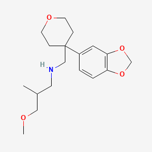 molecular formula C18H27NO4 B6903924 N-[[4-(1,3-benzodioxol-5-yl)oxan-4-yl]methyl]-3-methoxy-2-methylpropan-1-amine 