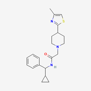 molecular formula C21H27N3OS B6903958 N-[cyclopropyl(phenyl)methyl]-2-[4-(4-methyl-1,3-thiazol-2-yl)piperidin-1-yl]acetamide 