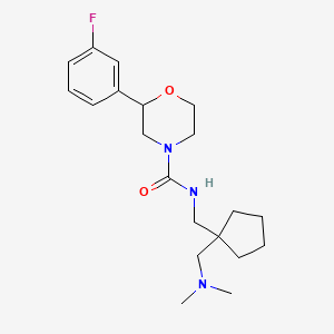 molecular formula C20H30FN3O2 B6903964 N-[[1-[(dimethylamino)methyl]cyclopentyl]methyl]-2-(3-fluorophenyl)morpholine-4-carboxamide 