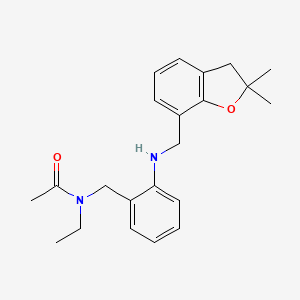 molecular formula C22H28N2O2 B6903974 N-[[2-[(2,2-dimethyl-3H-1-benzofuran-7-yl)methylamino]phenyl]methyl]-N-ethylacetamide 