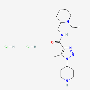 molecular formula C17H32Cl2N6O B6904132 N-[(1-ethylpiperidin-2-yl)methyl]-5-methyl-1-piperidin-4-yltriazole-4-carboxamide;dihydrochloride 