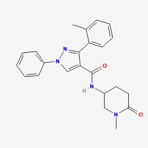 molecular formula C23H24N4O2 B6904149 N-(1-methyl-6-oxopiperidin-3-yl)-3-(2-methylphenyl)-1-phenylpyrazole-4-carboxamide 