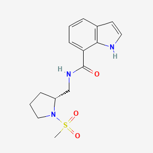 molecular formula C15H19N3O3S B6904199 N-[[(2R)-1-methylsulfonylpyrrolidin-2-yl]methyl]-1H-indole-7-carboxamide 