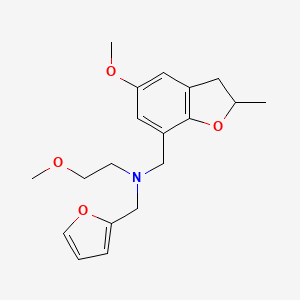 molecular formula C19H25NO4 B6904215 N-(furan-2-ylmethyl)-2-methoxy-N-[(5-methoxy-2-methyl-2,3-dihydro-1-benzofuran-7-yl)methyl]ethanamine 