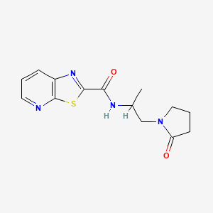 molecular formula C14H16N4O2S B6904283 N-[1-(2-oxopyrrolidin-1-yl)propan-2-yl]-[1,3]thiazolo[5,4-b]pyridine-2-carboxamide 