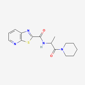 molecular formula C15H18N4O2S B6904285 N-(1-oxo-1-piperidin-1-ylpropan-2-yl)-[1,3]thiazolo[5,4-b]pyridine-2-carboxamide 