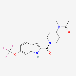 molecular formula C18H20F3N3O3 B6904293 N-methyl-N-[1-[6-(trifluoromethoxy)-1H-indole-2-carbonyl]piperidin-4-yl]acetamide 