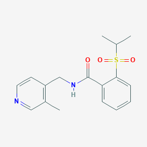 molecular formula C17H20N2O3S B6904371 N-[(3-methylpyridin-4-yl)methyl]-2-propan-2-ylsulfonylbenzamide 
