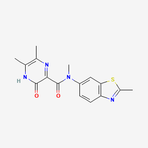 molecular formula C16H16N4O2S B6904417 N,5,6-trimethyl-N-(2-methyl-1,3-benzothiazol-6-yl)-2-oxo-1H-pyrazine-3-carboxamide 