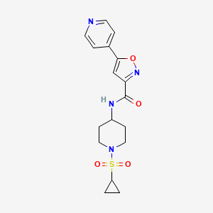 molecular formula C17H20N4O4S B6904431 N-(1-cyclopropylsulfonylpiperidin-4-yl)-5-pyridin-4-yl-1,2-oxazole-3-carboxamide 