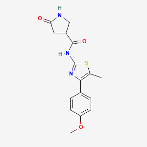 molecular formula C16H17N3O3S B6904439 N-[4-(4-methoxyphenyl)-5-methyl-1,3-thiazol-2-yl]-5-oxopyrrolidine-3-carboxamide 