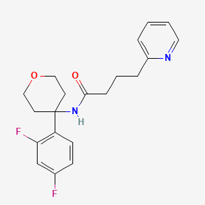 molecular formula C20H22F2N2O2 B6904517 N-[4-(2,4-difluorophenyl)oxan-4-yl]-4-pyridin-2-ylbutanamide 