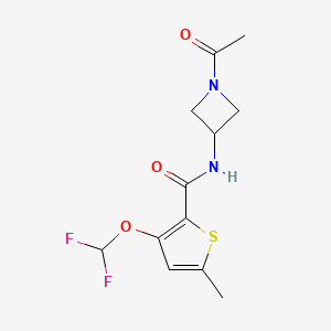 molecular formula C12H14F2N2O3S B6904528 N-(1-acetylazetidin-3-yl)-3-(difluoromethoxy)-5-methylthiophene-2-carboxamide 