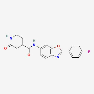 molecular formula C19H16FN3O3 B6904530 N-[2-(4-fluorophenyl)-1,3-benzoxazol-6-yl]-2-oxopiperidine-4-carboxamide 