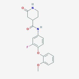 molecular formula C19H19FN2O4 B6904543 N-[3-fluoro-4-(2-methoxyphenoxy)phenyl]-2-oxopiperidine-4-carboxamide 