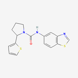 molecular formula C16H15N3OS2 B6904588 N-(1,3-benzothiazol-5-yl)-2-thiophen-2-ylpyrrolidine-1-carboxamide 