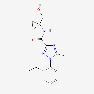 molecular formula C17H22N4O2 B6904595 N-[1-(hydroxymethyl)cyclopropyl]-5-methyl-1-(2-propan-2-ylphenyl)-1,2,4-triazole-3-carboxamide 