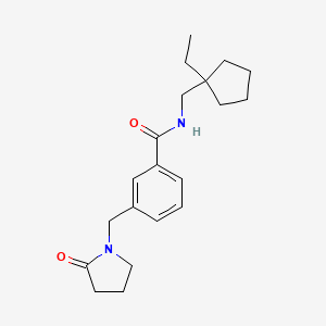 molecular formula C20H28N2O2 B6904673 N-[(1-ethylcyclopentyl)methyl]-3-[(2-oxopyrrolidin-1-yl)methyl]benzamide 
