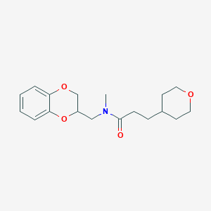 molecular formula C18H25NO4 B6904752 N-(2,3-dihydro-1,4-benzodioxin-3-ylmethyl)-N-methyl-3-(oxan-4-yl)propanamide 