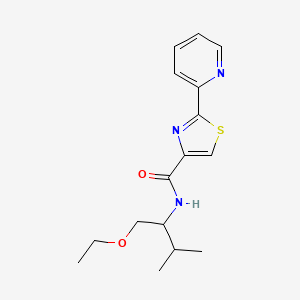 molecular formula C16H21N3O2S B6904760 N-(1-ethoxy-3-methylbutan-2-yl)-2-pyridin-2-yl-1,3-thiazole-4-carboxamide 