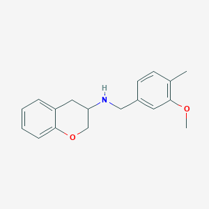molecular formula C18H21NO2 B6904794 N-[(3-methoxy-4-methylphenyl)methyl]-3,4-dihydro-2H-chromen-3-amine 