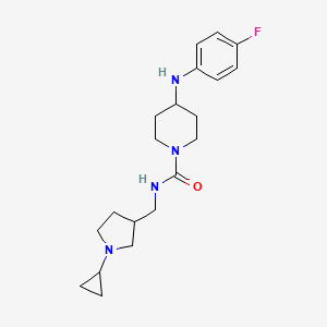 molecular formula C20H29FN4O B6904820 N-[(1-cyclopropylpyrrolidin-3-yl)methyl]-4-(4-fluoroanilino)piperidine-1-carboxamide 