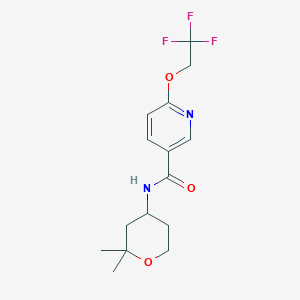 molecular formula C15H19F3N2O3 B6904876 N-(2,2-dimethyloxan-4-yl)-6-(2,2,2-trifluoroethoxy)pyridine-3-carboxamide 