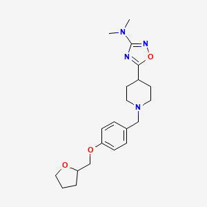 molecular formula C21H30N4O3 B6904886 N,N-dimethyl-5-[1-[[4-(oxolan-2-ylmethoxy)phenyl]methyl]piperidin-4-yl]-1,2,4-oxadiazol-3-amine 