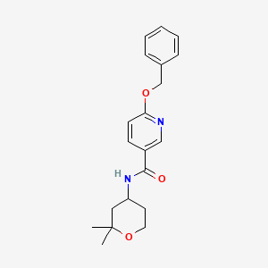 molecular formula C20H24N2O3 B6904913 N-(2,2-dimethyloxan-4-yl)-6-phenylmethoxypyridine-3-carboxamide 