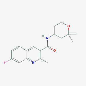 molecular formula C18H21FN2O2 B6904925 N-(2,2-dimethyloxan-4-yl)-7-fluoro-2-methylquinoline-3-carboxamide 