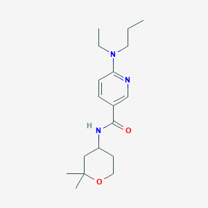 molecular formula C18H29N3O2 B6904993 N-(2,2-dimethyloxan-4-yl)-6-[ethyl(propyl)amino]pyridine-3-carboxamide 