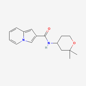 molecular formula C16H20N2O2 B6905006 N-(2,2-dimethyloxan-4-yl)indolizine-2-carboxamide 