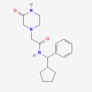 molecular formula C18H25N3O2 B6905009 N-[cyclopentyl(phenyl)methyl]-2-(3-oxopiperazin-1-yl)acetamide 