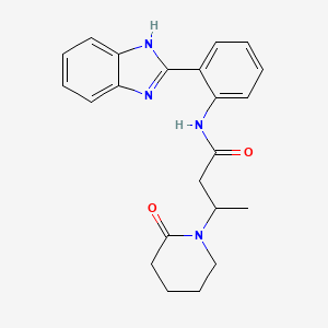 molecular formula C22H24N4O2 B6905086 N-[2-(1H-benzimidazol-2-yl)phenyl]-3-(2-oxopiperidin-1-yl)butanamide 