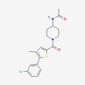 molecular formula C19H21ClN2O2S B6905180 N-[1-[5-(3-chlorophenyl)-4-methylthiophene-2-carbonyl]piperidin-4-yl]acetamide 