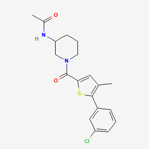 molecular formula C19H21ClN2O2S B6905185 N-[1-[5-(3-chlorophenyl)-4-methylthiophene-2-carbonyl]piperidin-3-yl]acetamide 