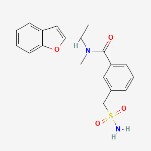 molecular formula C19H20N2O4S B6905261 N-[1-(1-benzofuran-2-yl)ethyl]-N-methyl-3-(sulfamoylmethyl)benzamide 