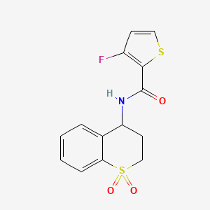 molecular formula C14H12FNO3S2 B6905306 N-(1,1-dioxo-3,4-dihydro-2H-thiochromen-4-yl)-3-fluorothiophene-2-carboxamide 