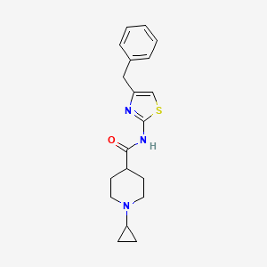 molecular formula C19H23N3OS B6905370 N-(4-benzyl-1,3-thiazol-2-yl)-1-cyclopropylpiperidine-4-carboxamide 