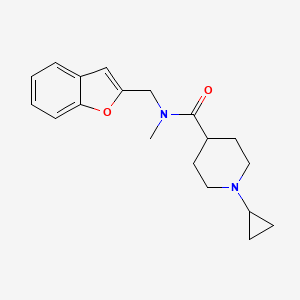 molecular formula C19H24N2O2 B6905379 N-(1-benzofuran-2-ylmethyl)-1-cyclopropyl-N-methylpiperidine-4-carboxamide 