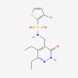 molecular formula C13H16FN3O3S2 B6905452 N-[(3,4-diethyl-6-oxo-1H-pyridazin-5-yl)methyl]-3-fluorothiophene-2-sulfonamide 