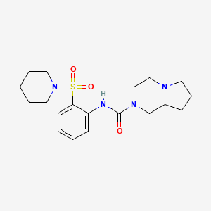 molecular formula C19H28N4O3S B6905493 N-(2-piperidin-1-ylsulfonylphenyl)-3,4,6,7,8,8a-hexahydro-1H-pyrrolo[1,2-a]pyrazine-2-carboxamide 