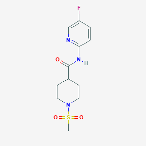 molecular formula C12H16FN3O3S B6905497 N-(5-fluoropyridin-2-yl)-1-methylsulfonylpiperidine-4-carboxamide 