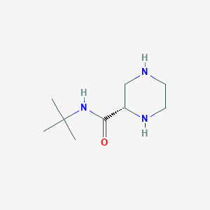 molecular formula C9H19N3O B069055 (2S)-N-(1,1-Dimethylethyl)piperazine-2-carboxamide CAS No. 166941-47-5