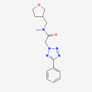 molecular formula C15H19N5O2 B6905544 N-methyl-N-(oxolan-3-ylmethyl)-2-(5-phenyltetrazol-2-yl)acetamide 