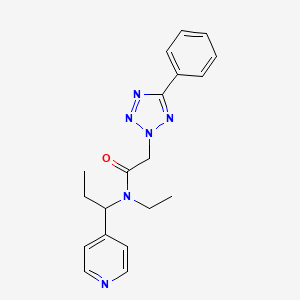 molecular formula C19H22N6O B6905598 N-ethyl-2-(5-phenyltetrazol-2-yl)-N-(1-pyridin-4-ylpropyl)acetamide 