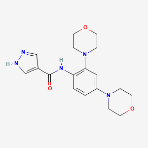 molecular formula C18H23N5O3 B6905614 N-(2,4-dimorpholin-4-ylphenyl)-1H-pyrazole-4-carboxamide 